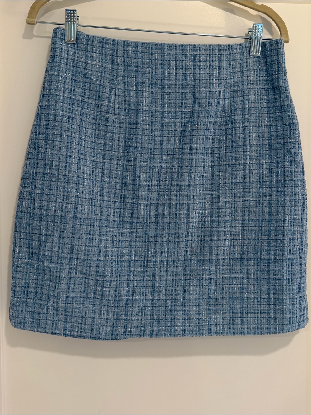 Guess Light Blue Tweed Mini Skirt